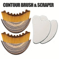 1/4 Pieces Contour Brush Scraping Board Set Women's Lymphatic Contour Facial Brush Stainless Steel Scraping Board