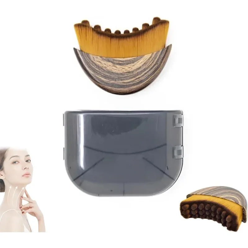 1/4 Pieces Contour Brush Scraping Board Set Women's Lymphatic Contour Facial Brush Stainless Steel Scraping Board
