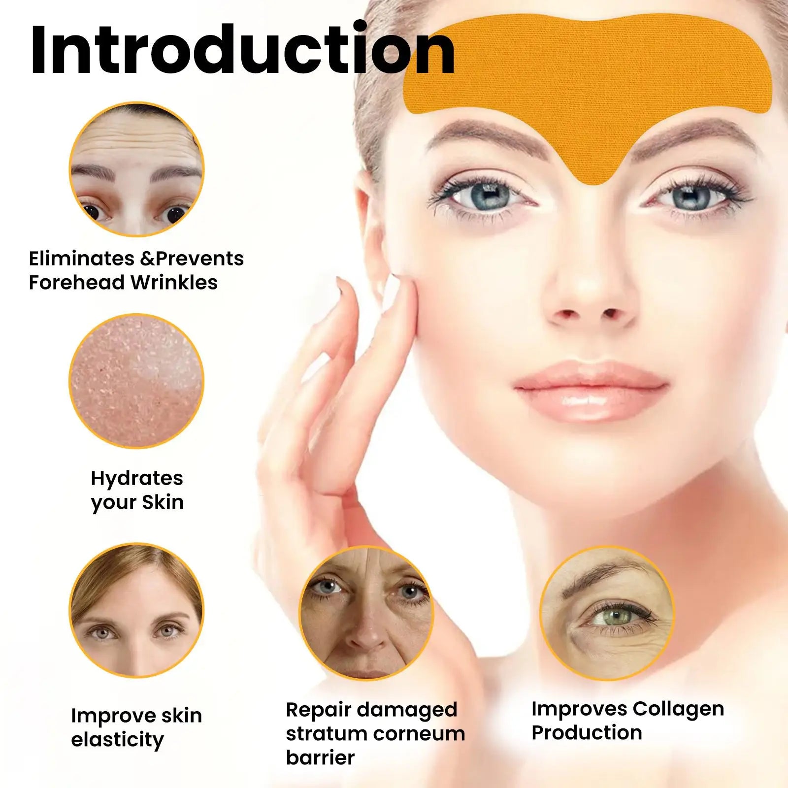 Forehead wrinkle Patch Reduce Fine Lines Firming Smoothing Tighten forehead Collagen Gel Patch Skin Care Stickers for women