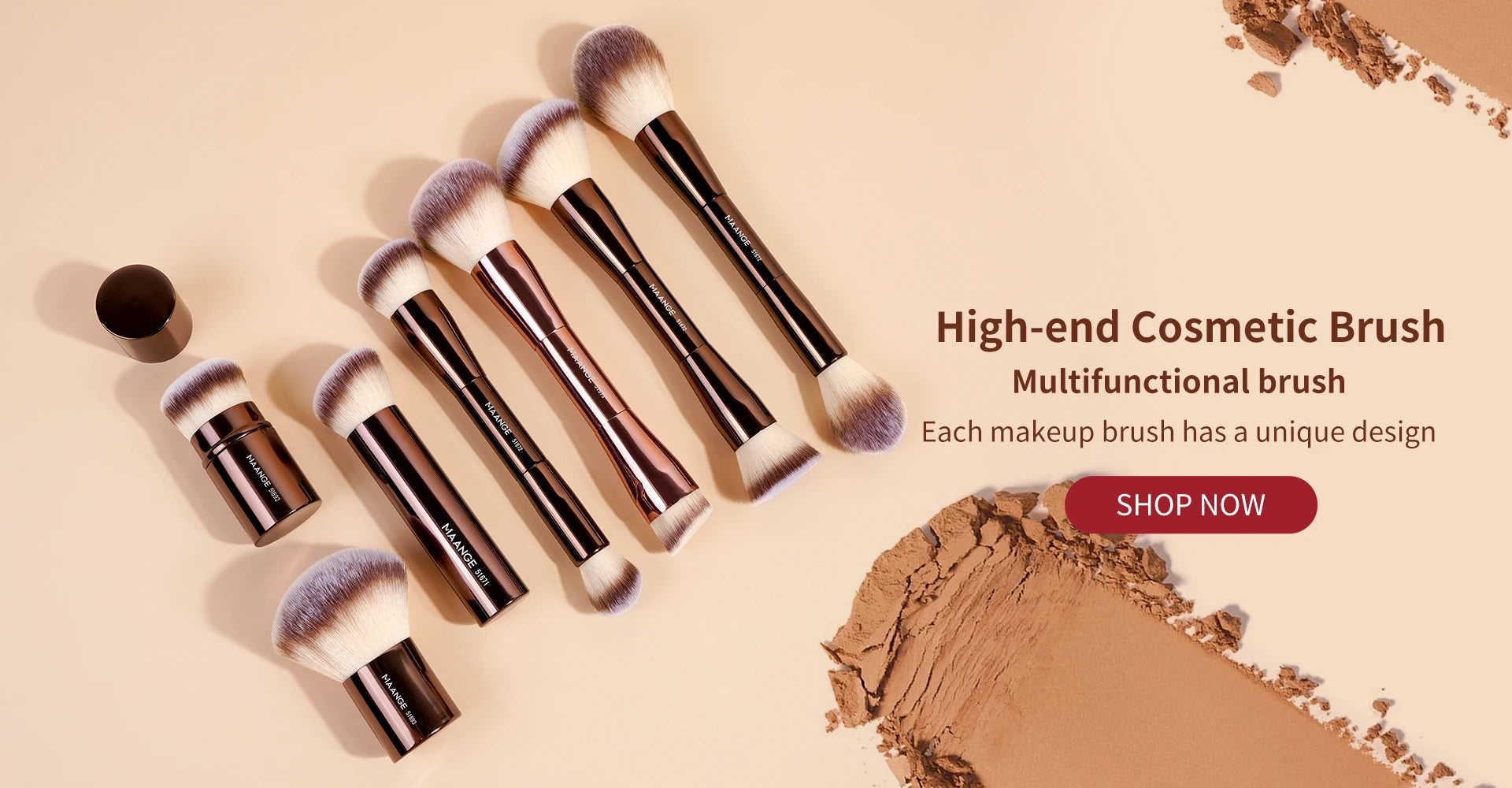 Maange 1PCS Makeup Brush with Box Foundation Concealer Powder Blush Contour Brush Dense Soft Bristle Brush Beauty Tool For Women