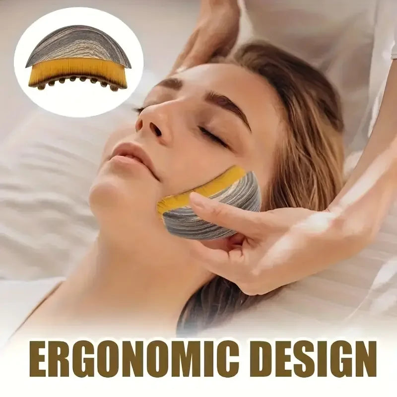 1PC Lymphatic Drainage Brush for Face & Body, Ergonomic Massager Tool, Fits Skin Contours, Detox & Relaxation