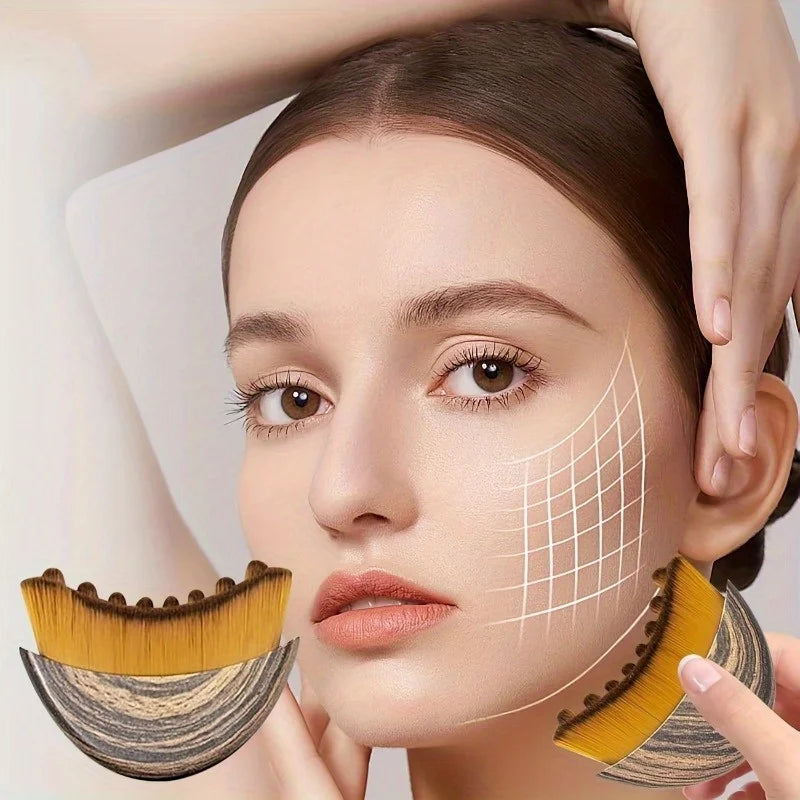 1PC Lymphatic Drainage Brush for Face & Body, Ergonomic Massager Tool, Fits Skin Contours, Detox & Relaxation