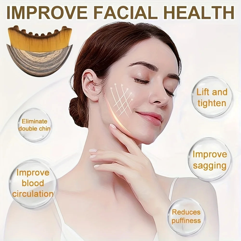 1/4 Pieces Contour Brush Scraping Board Set Women's Lymphatic Contour Facial Brush Stainless Steel Scraping Board